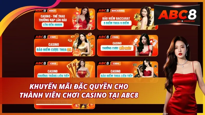 Khuyến Mãi Đặc Quyền Cho Thành Viên Casino ABC8